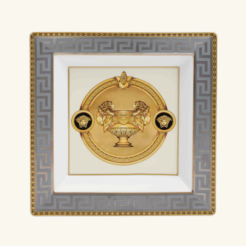 versace prestige gala trinket tray square grey
