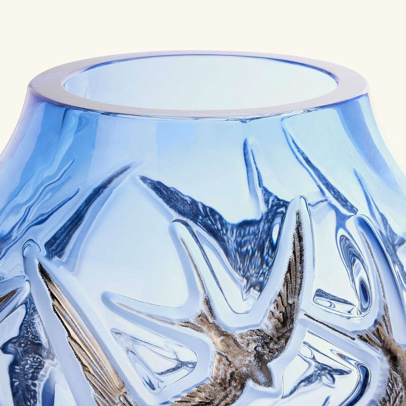 Hirondelles Vase Medium Blue lalique hirondelles vase medium blue