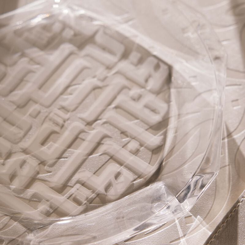 دملاج طقم دار المؤلف من 4 أطباق شفافة للخبز 18 سم