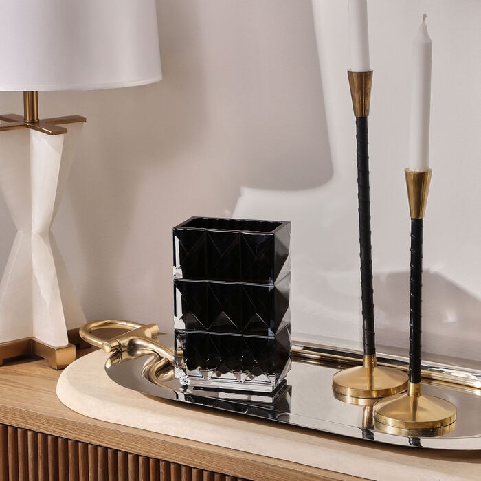 baccarat louxor vase rectangular black