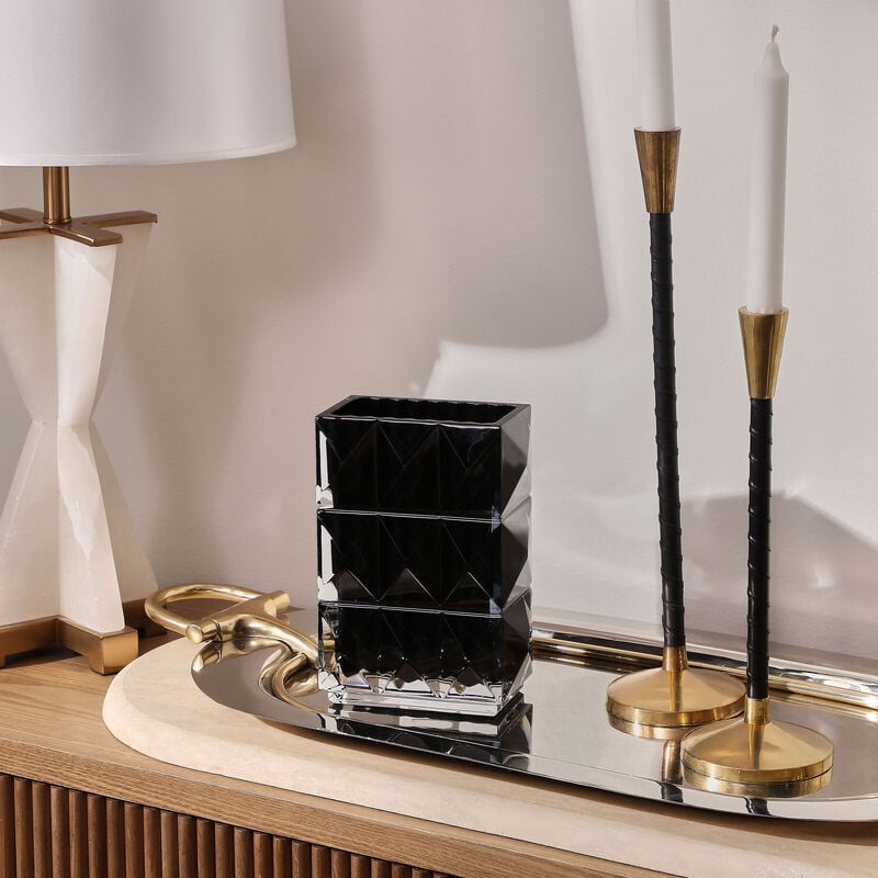 baccarat louxor vase rectangular black