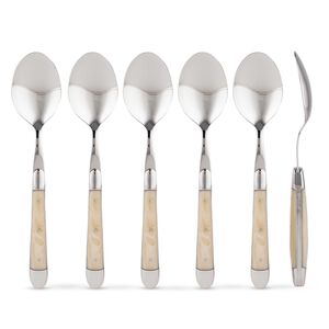 Set of 6 - Acrylic Handle Soup Spoons, medium