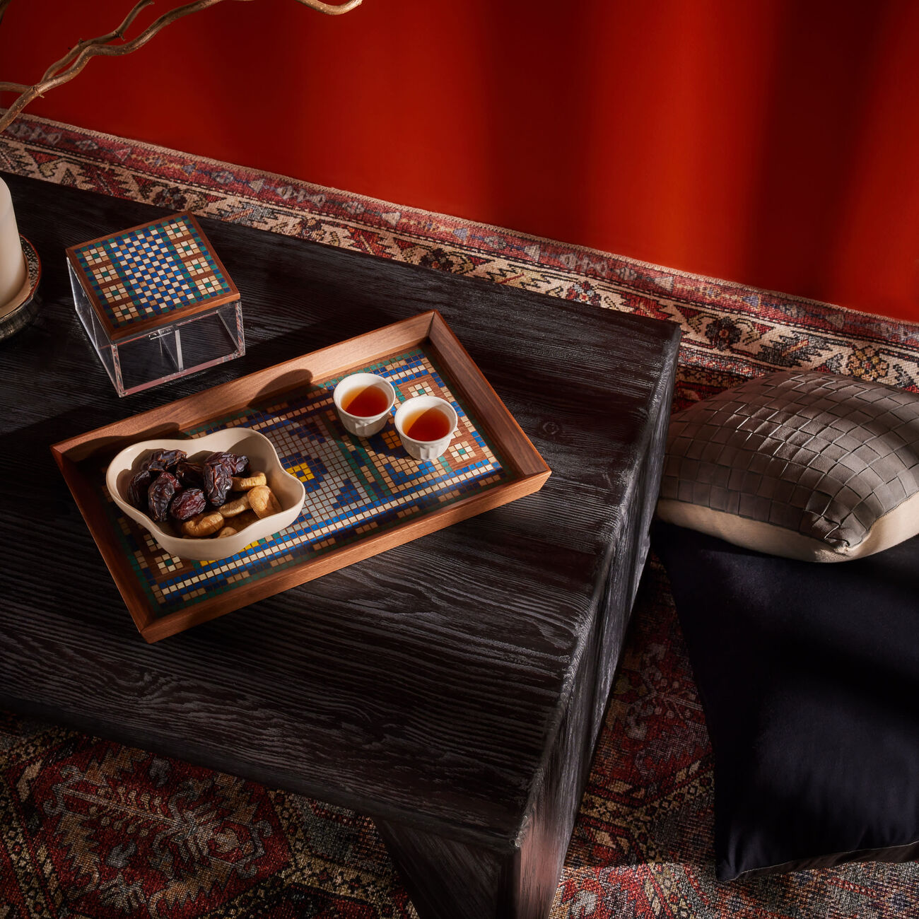 aya the art of living dome of the rock mosque tray rectangular large blue