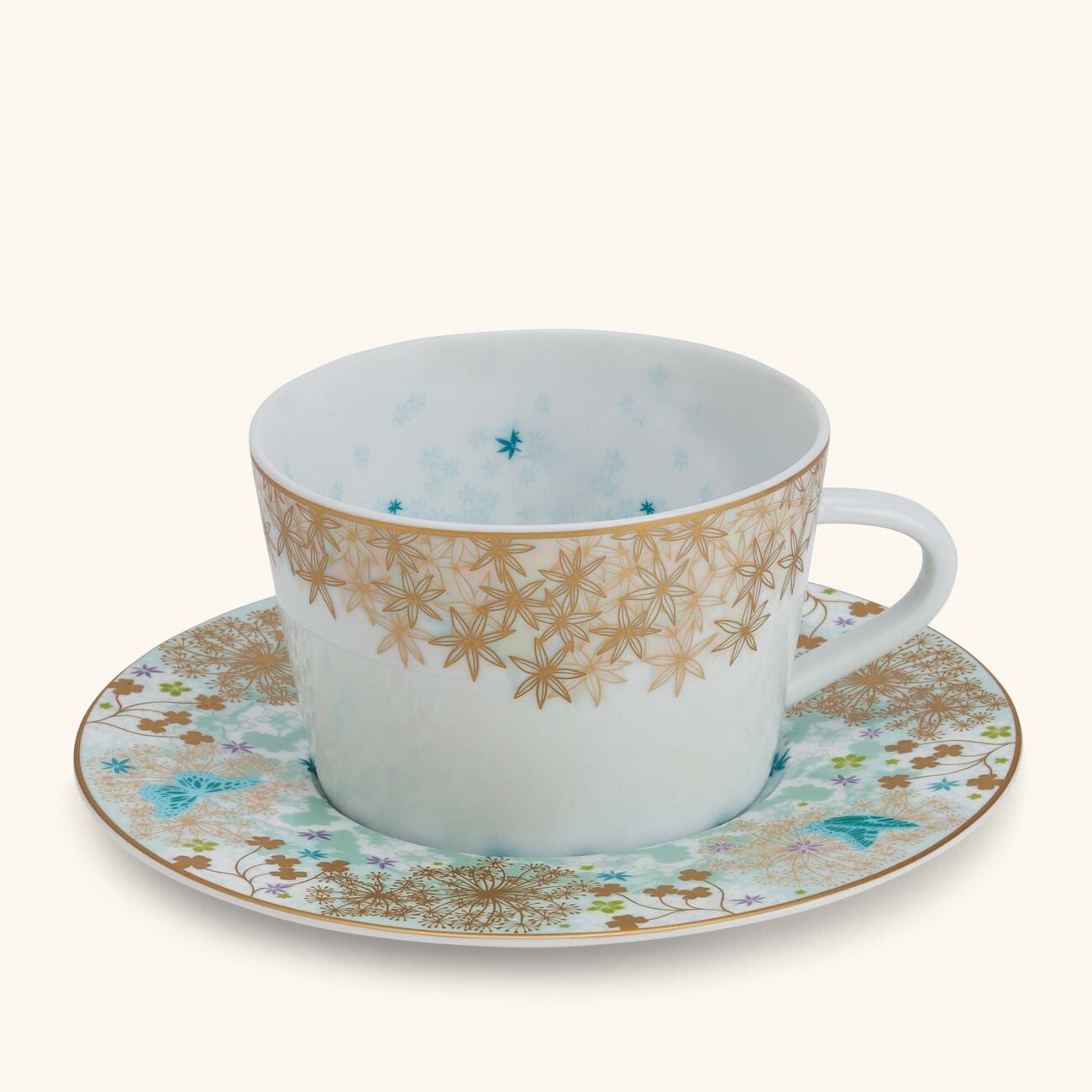 bernardaud feerie michael cailloux tea cup   saucer blue