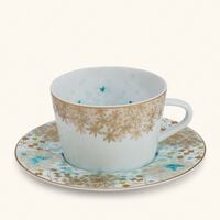 bernardaud feerie michael cailloux tea cup   saucer blue