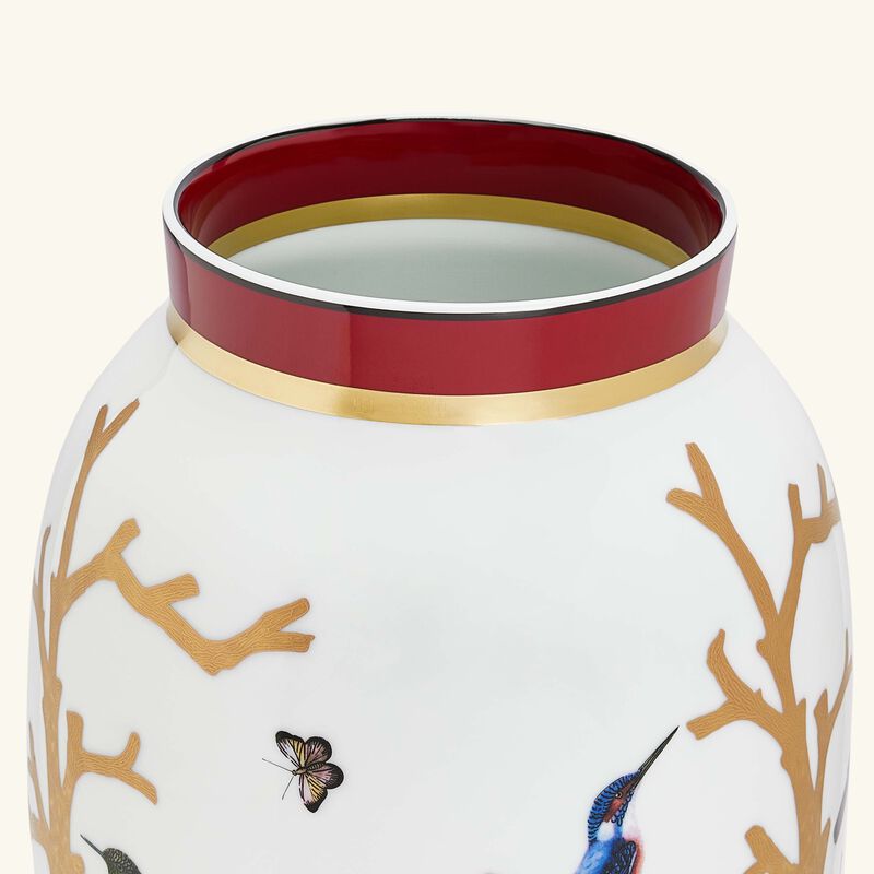 Aux Oiseaux Toscan Vase Medium Gold bernardaud aux oiseaux toscan vase medium gold