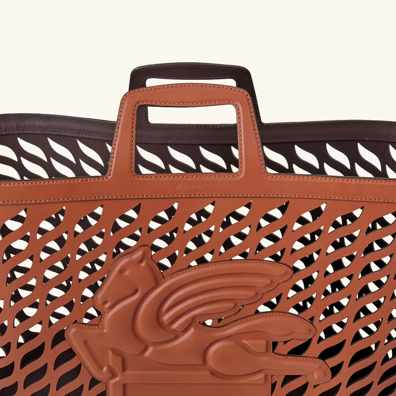 etro drill leather basket camel