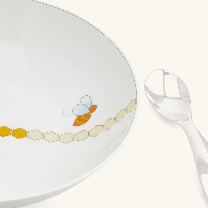 christofle beebee cereal bowl   baby spoon silver plated