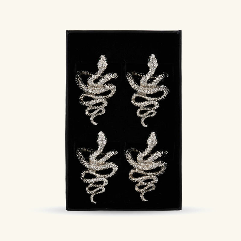 Snake Napkin Ring Silver Set Of 4 l objet snake napkin ring silver set of 4