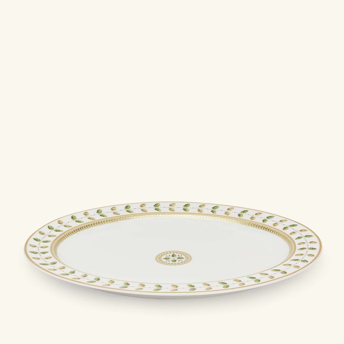 bernardaud phoebe constance serving platter oval green 39cm