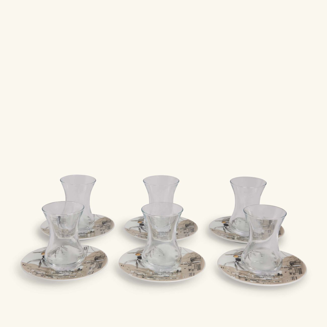 Naseem Tea Cup & Saucer Clear Set Of 6 silsal naseem tea cup saucer clear set of 6