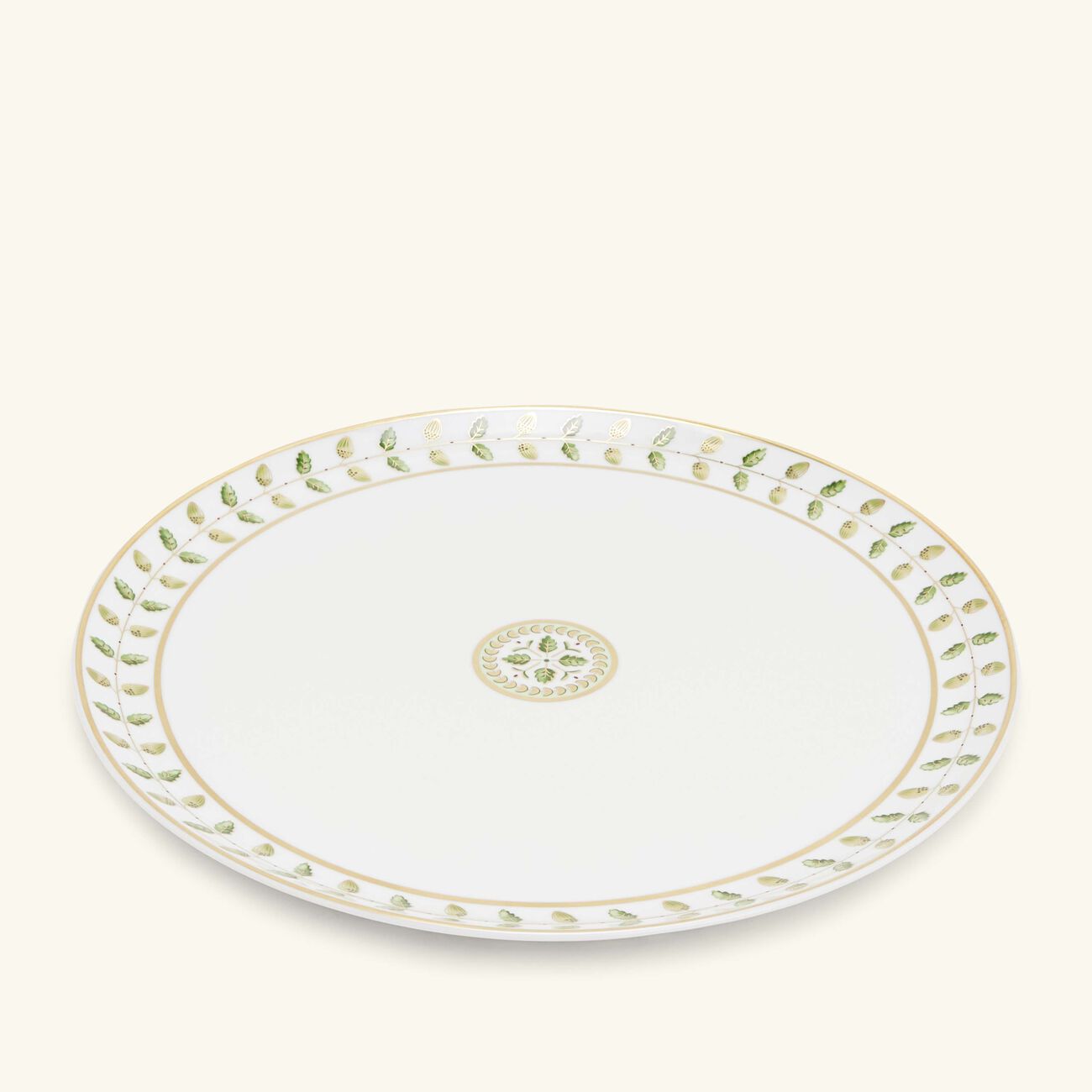 bernardaud constance serving platter round green 33cm