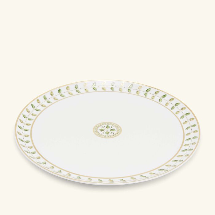 bernardaud constance serving platter round green 33cm