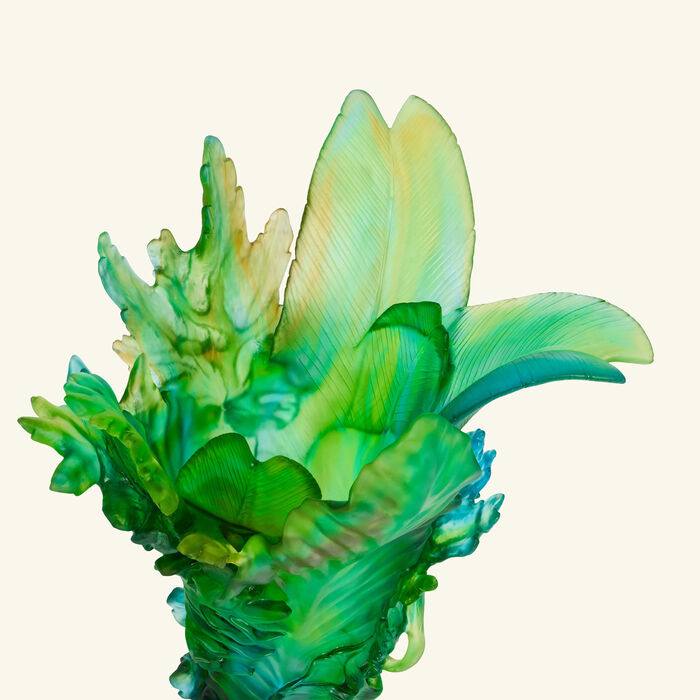 daum prestige tropical borneo vase medium green