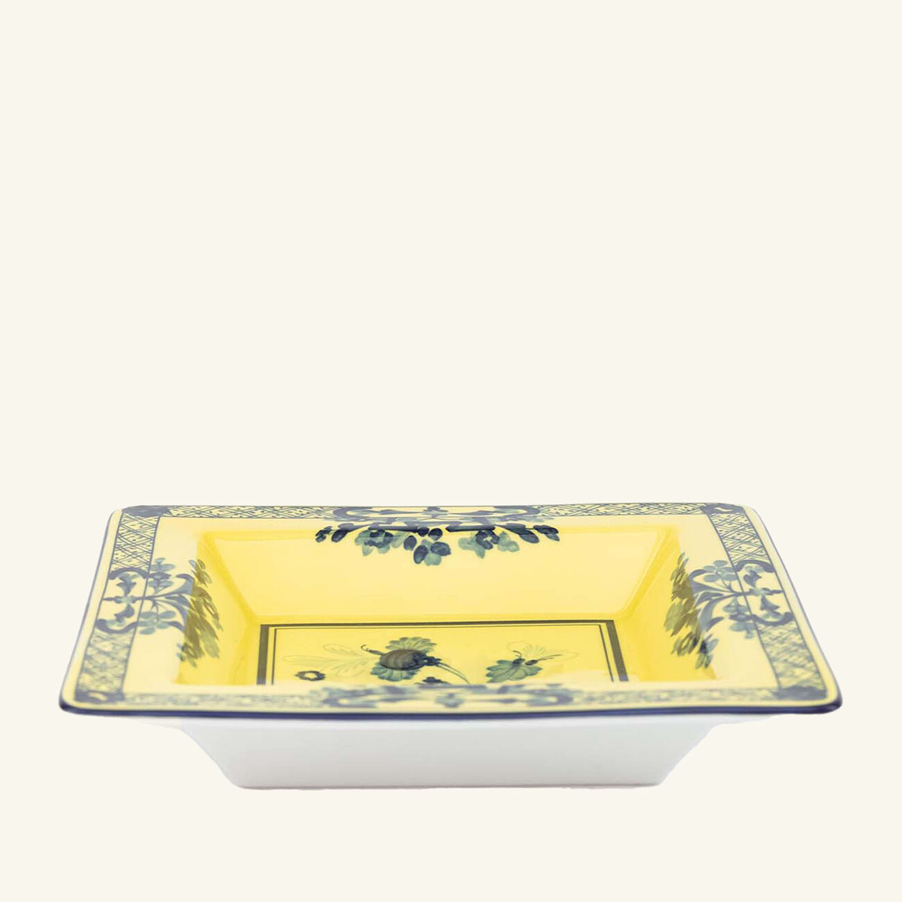 Oriente Italiano Citrino Trinket Tray Square Small Yellow ginori 1735 oriente italiano citrino trinket tray square small yellow