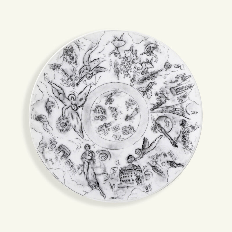 Marc Chagall Salad Plate Round White 21cm Set Of 6 bernardaud marc chagall salad plate round white 21cm set of 6