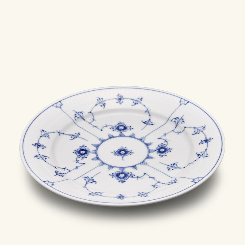 رويال كوبنهاغن طبق حلويات بلو فلوتد بلاين مستدير أبيض 22 سم