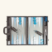 Anthracite Alligator Backgammon Set Large vido anthracite alligator backgammon set large