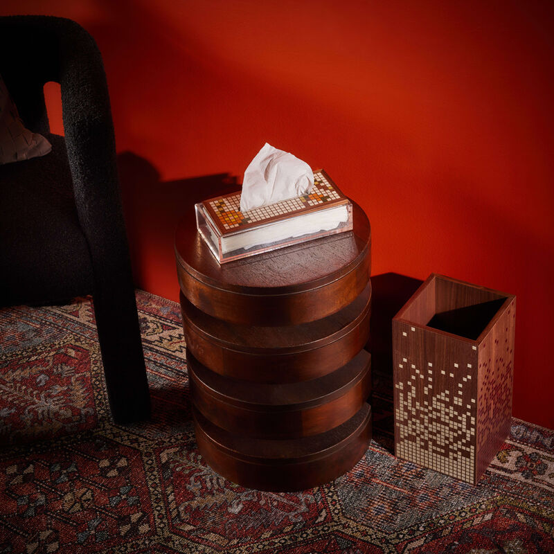 Wooden Waste Basket Brown aya the art of living wooden waste basket brown