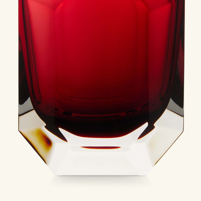 baccarat octogone bud vase small red