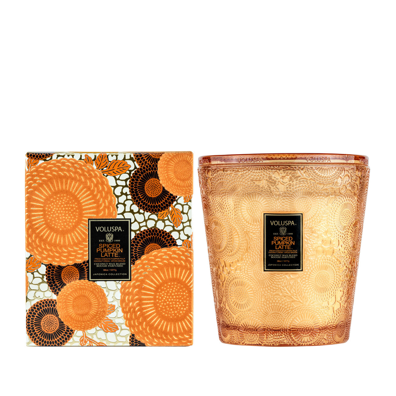 voluspa spiced pumpkin latte 3 wick hearth candle