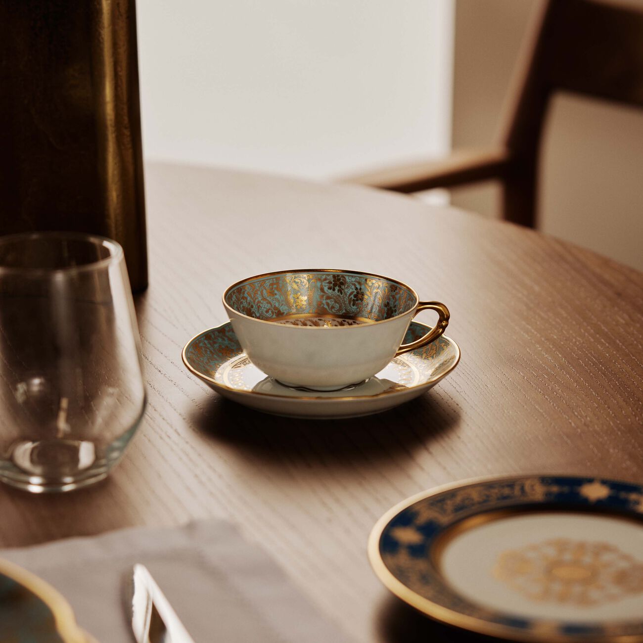 Eden Turquoise Tea Cup & Saucer Blue bernardaud eden turquoise tea cup saucer blue