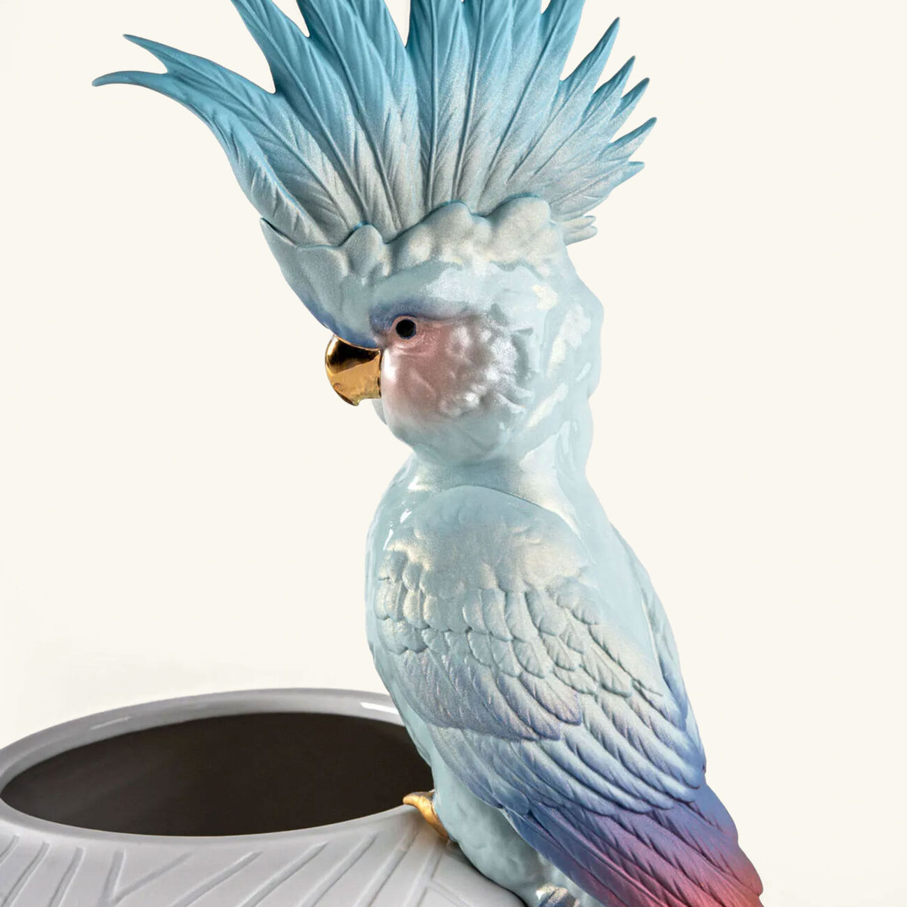 lladro cockatoo vase large white