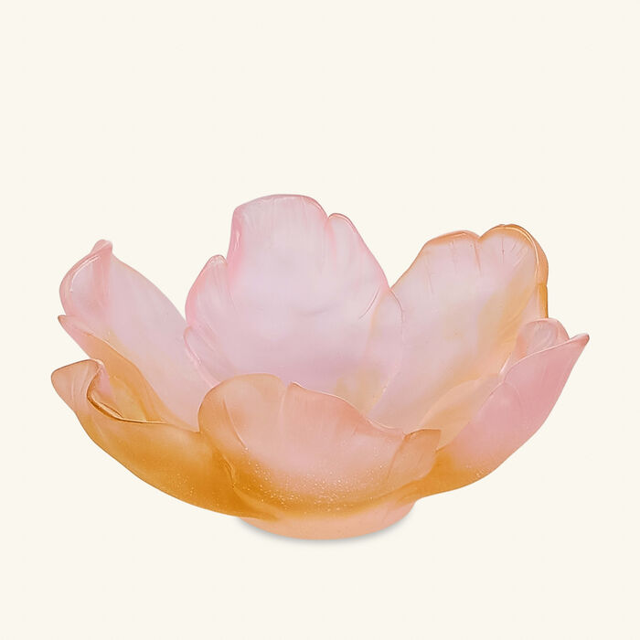 Tulipe Centerpiece Amber Pink Small Limited Edition daum tulipe centerpiece amber pink small limited edition