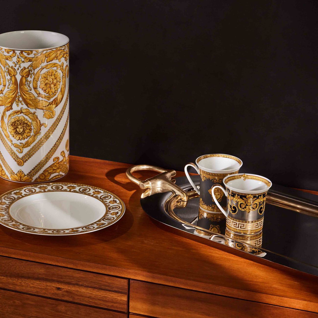 versace i love baroque bianco dinner plate round white 27cm