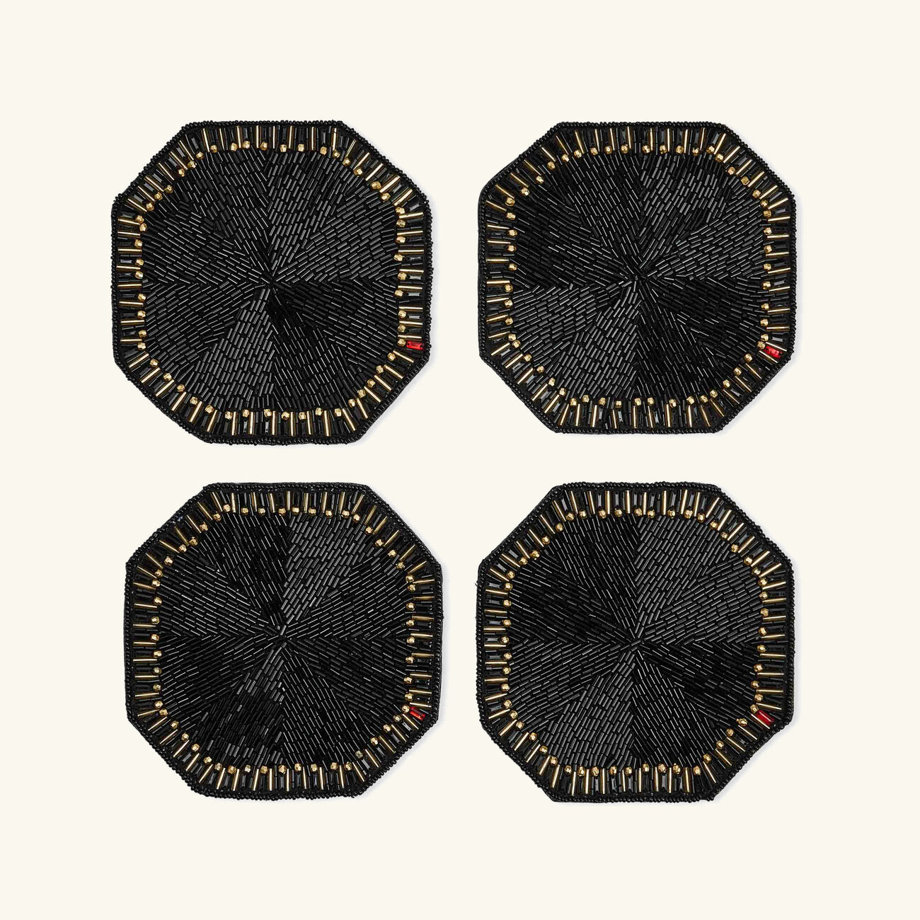 Louxor Coaster Black Set Of 4 kim seybert louxor coaster black set of 4