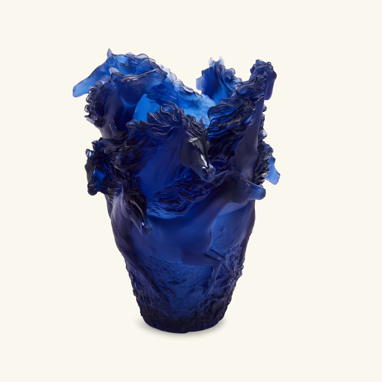 Horses Vase Medium Blue daum horses vase medium blue