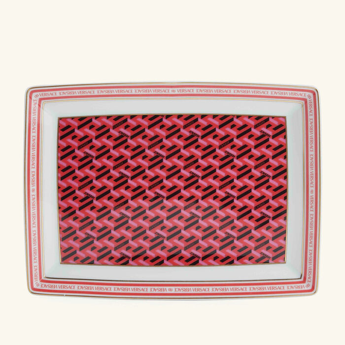 فيرساتشي طبق الضيافة لا جريكا سيغنتشر مستطيل أحمر 21 سم