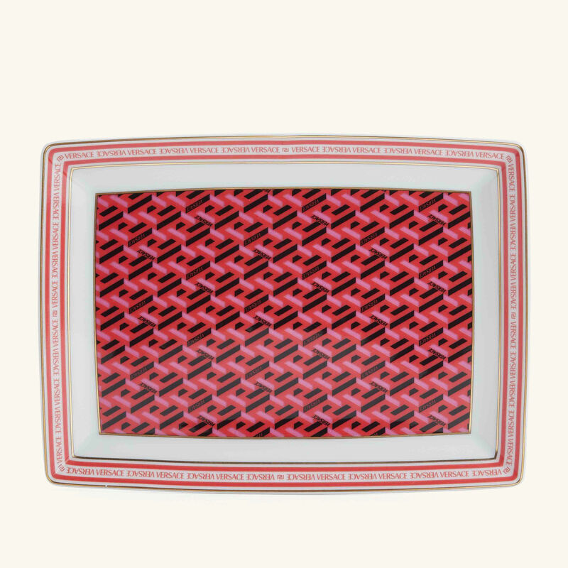 فيرساتشي طبق الضيافة لا جريكا سيغنتشر مستطيل أحمر 21 سم