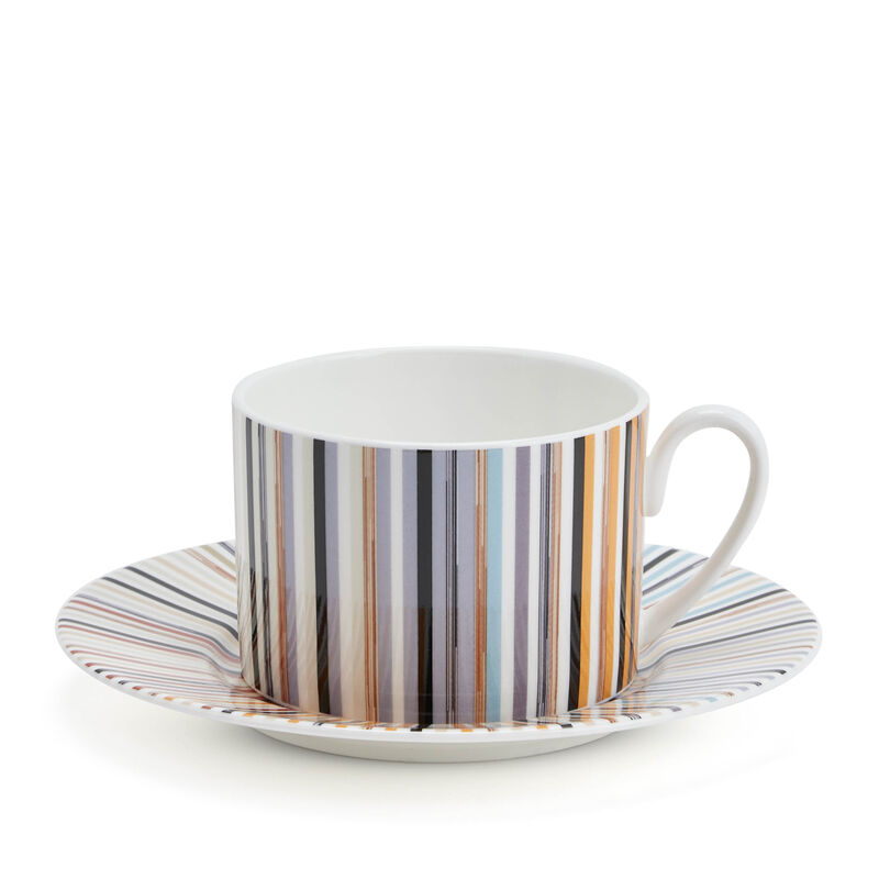 Set of 6 Stripes Jenkins Tea Cup & Saucer, large