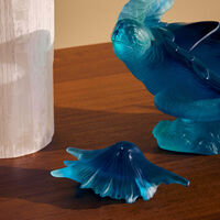 daum mer de corail shell figurine mini blue