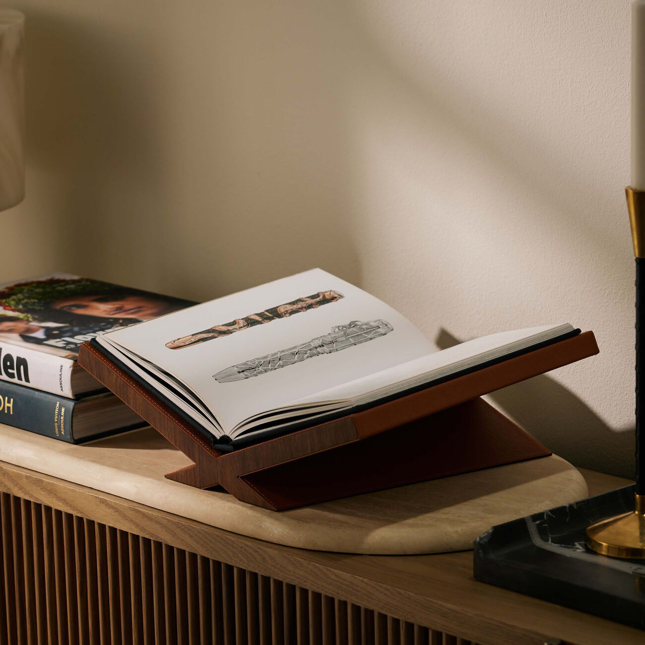 assouline culture classic bookstand camel