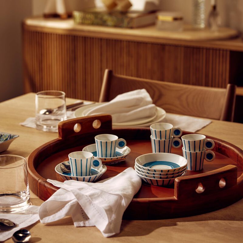 Irazu Coffee Cup & Saucer Blue Set Of 6 bernardaud irazu coffee cup saucer blue set of 6