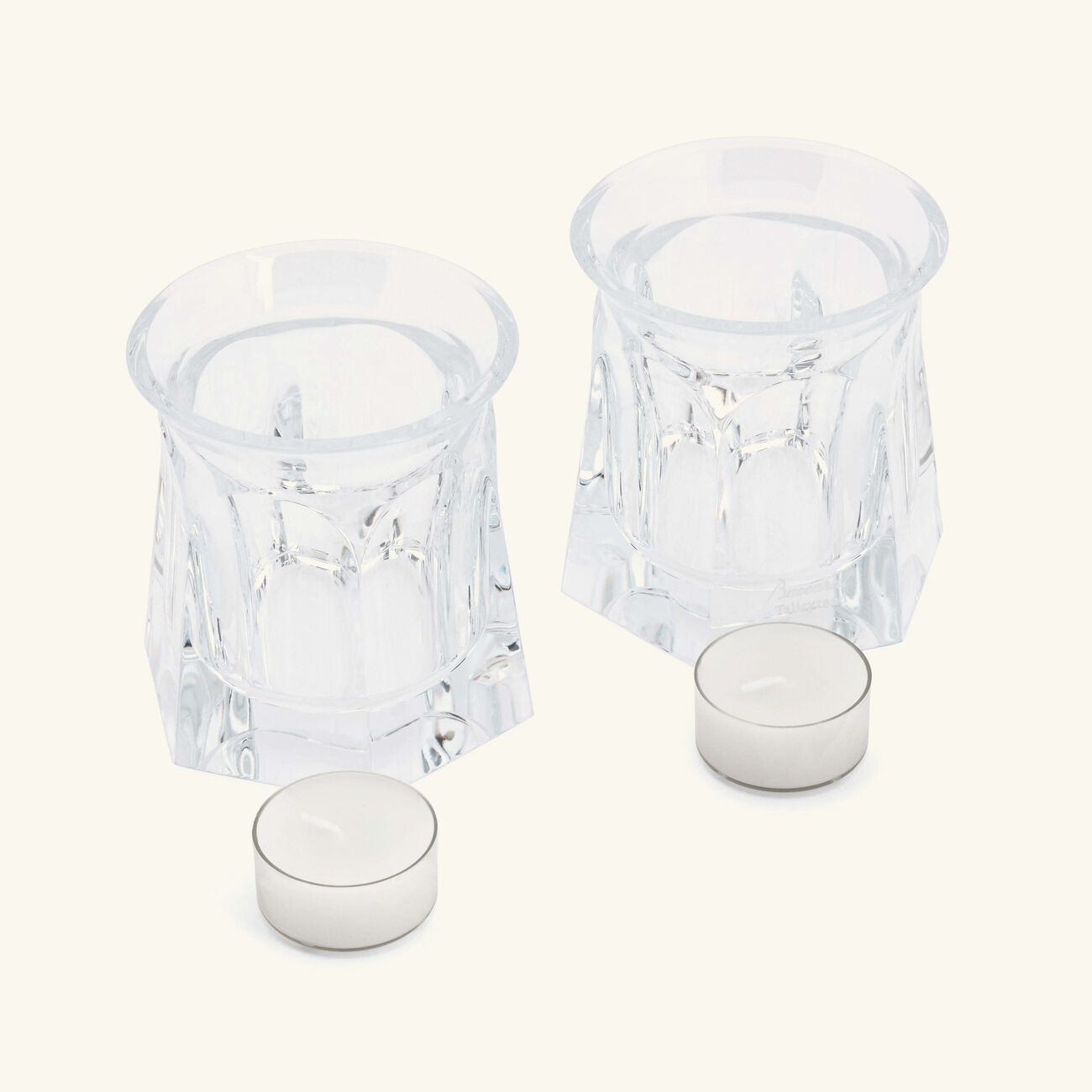 baccarat harcourt talleyrand candle holder clear set of 2