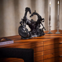 منحوتة على شكل مجموعة خيول كبيرة سوداء لادرو منحوتة على شكل مجموعة خيول كبيرة سوداء