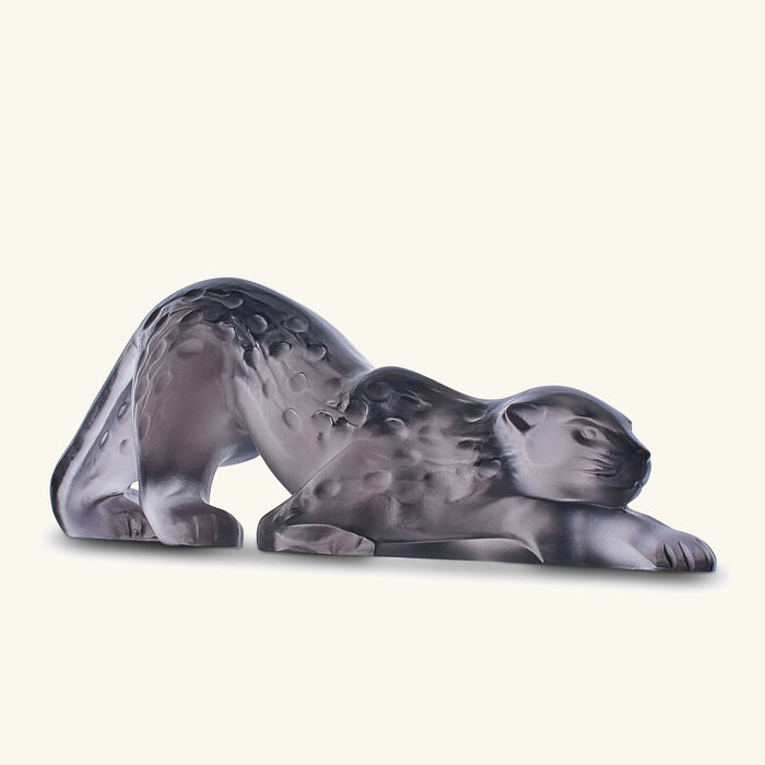 lalique zeila panther sculpture small grey