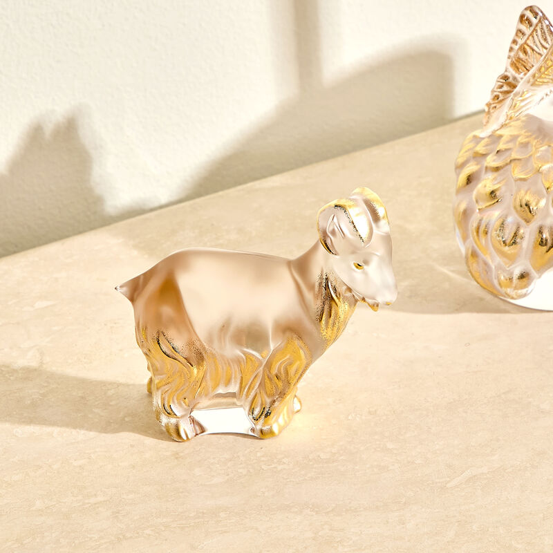 Goat Sculpture Gold lalique goat sculpture gold