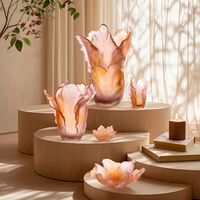 Tulipe Magnum Vase Amber Pink Extra Large Limited Edition daum tulipe magnum vase amber pink extra large limited edition