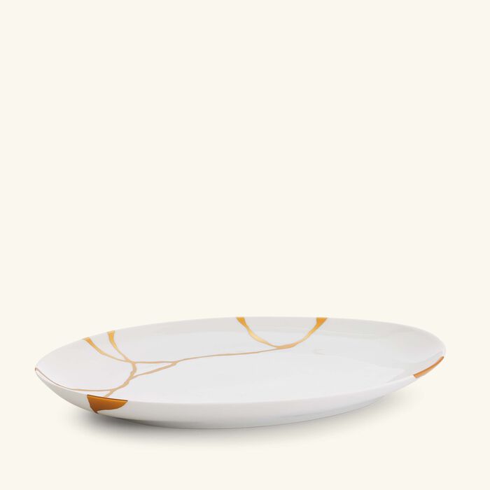 bernardaud kintsugi serving platter oval white 38cm