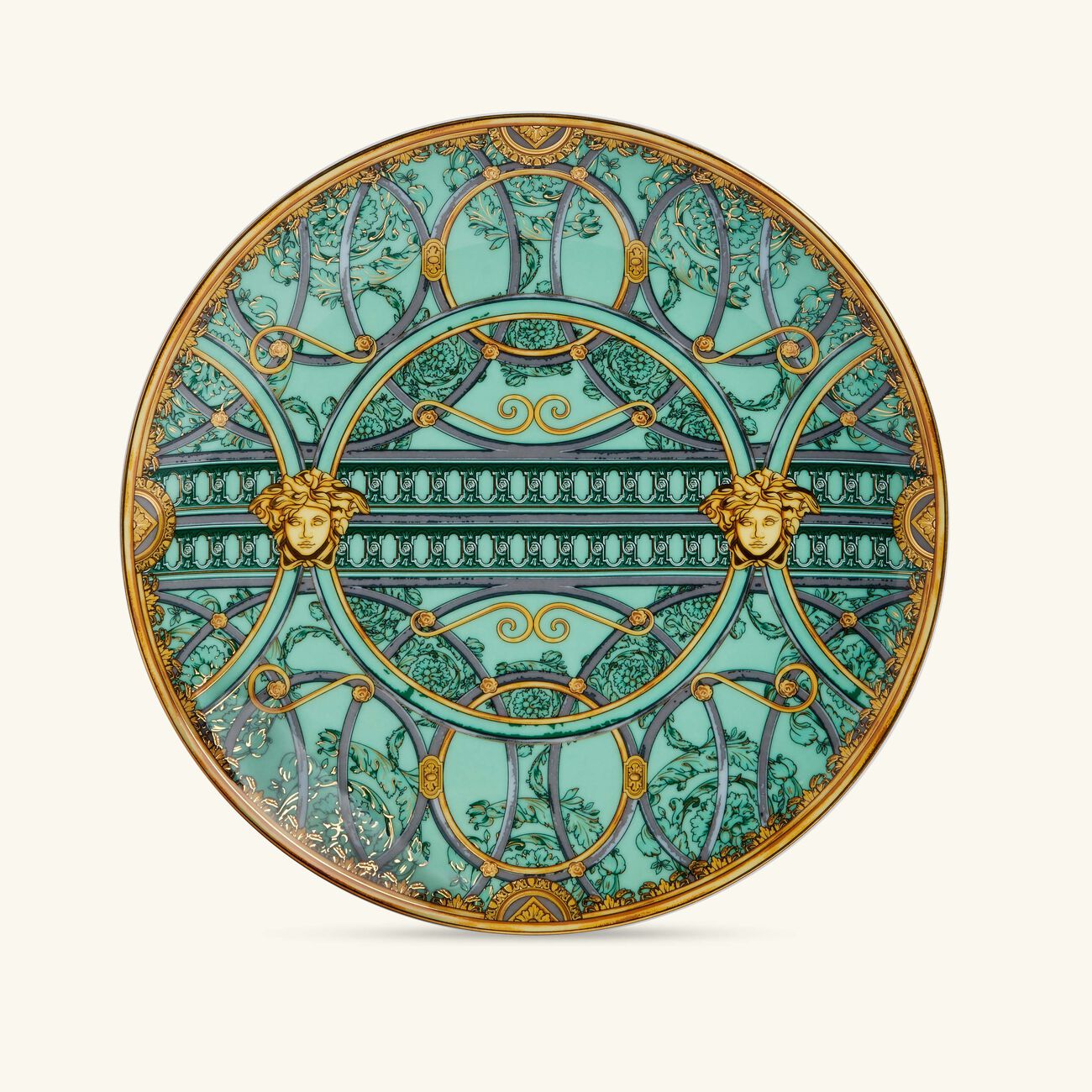 فيرساتشي طبق سكالا ديل بالاتسو دائري أخضر 21 سم