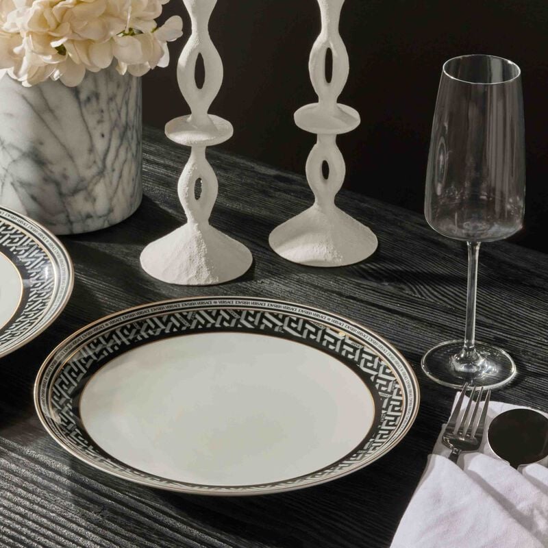 La Greca Signature Dinner Plate Round White 27cm versace la greca signature dinner plate round white 27cm