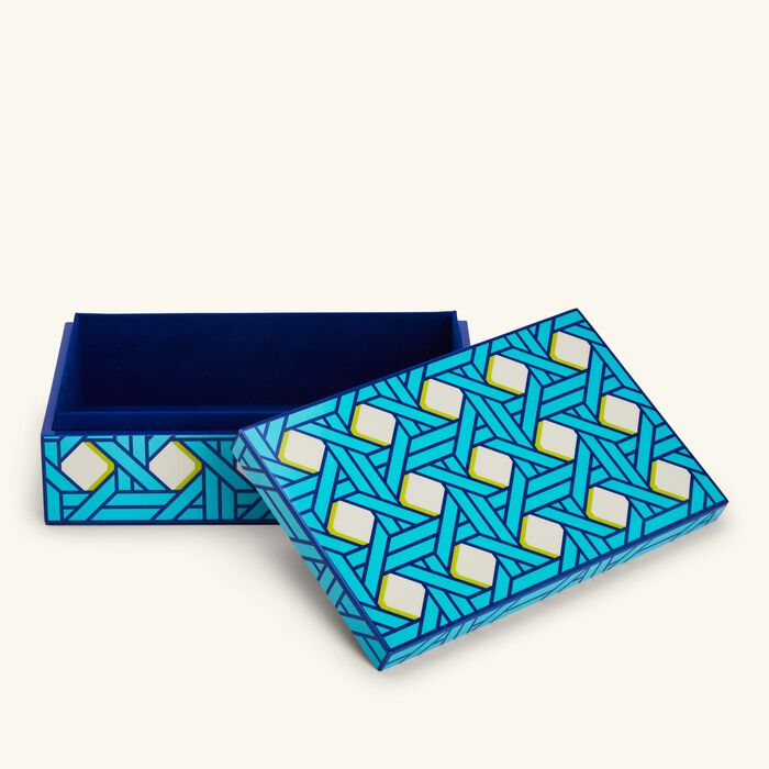 jonathan adler basketweave decorative box medium blue