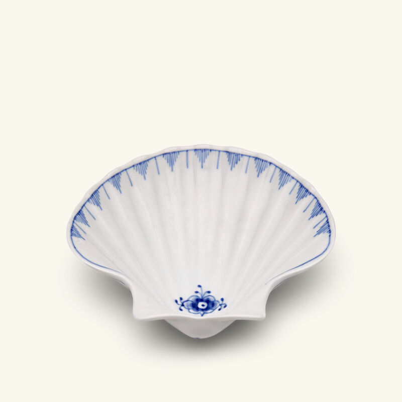 رويال كوبنهاغن طقم أطباق التقديم بلو فلوتد بلاين أبيض من ثلاثة أطباق