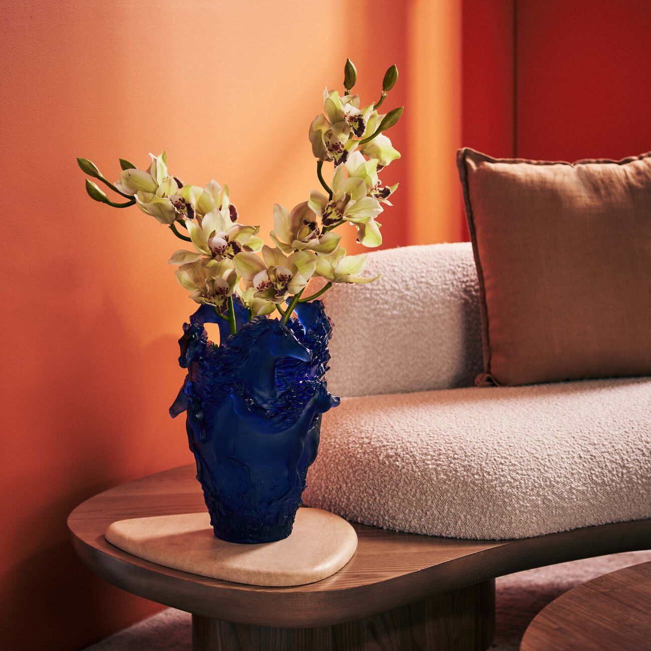 Horses Vase Medium Blue daum horses vase medium blue