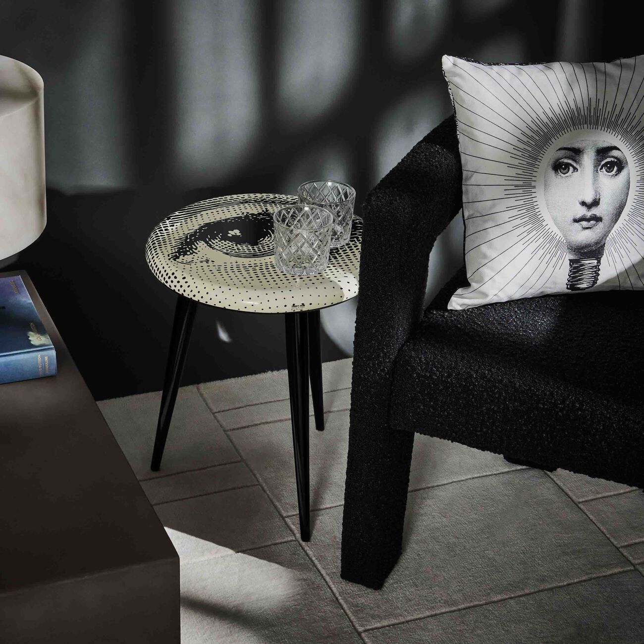 fornasetti occhio stool grey