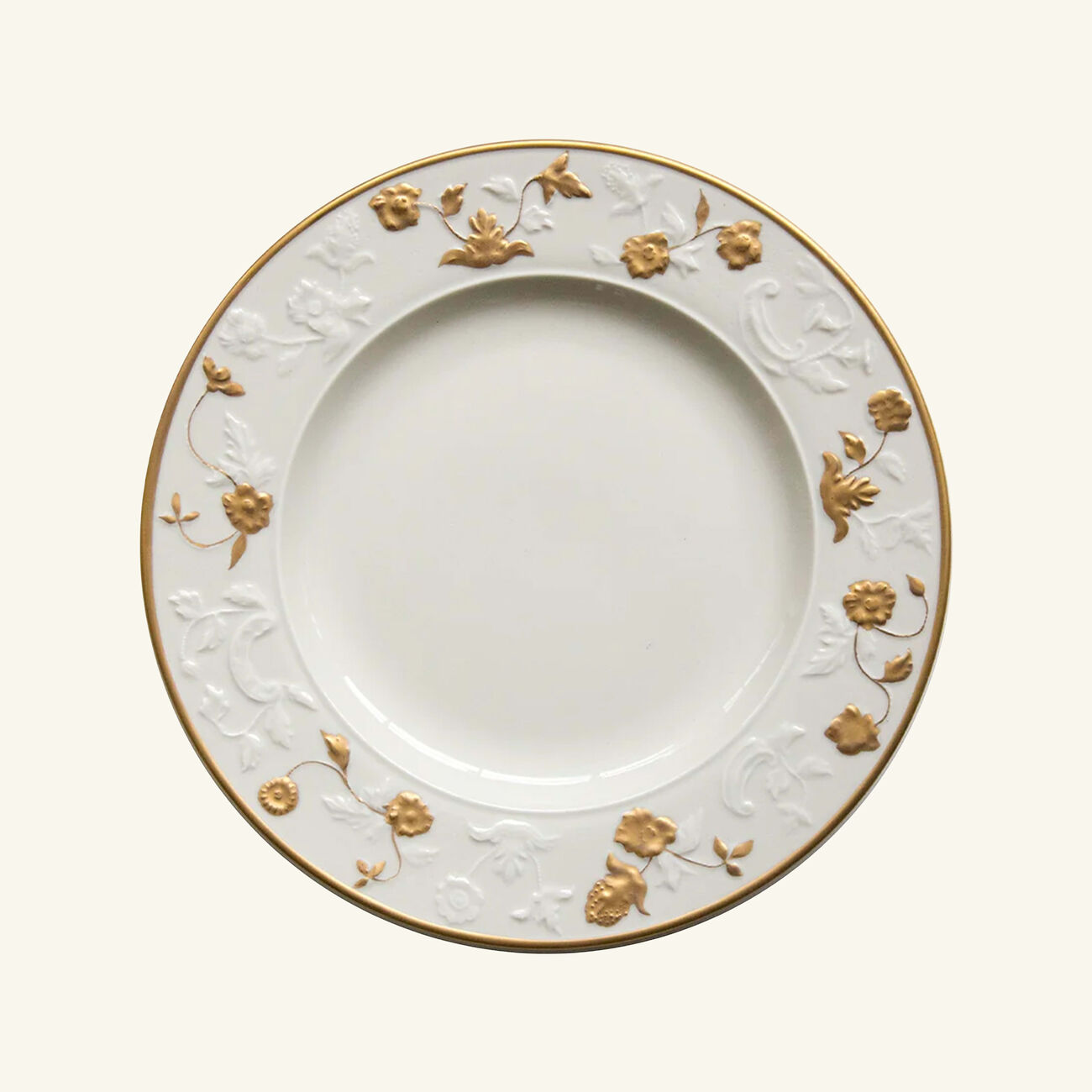 villari taormina bread plate round gold 17cm
